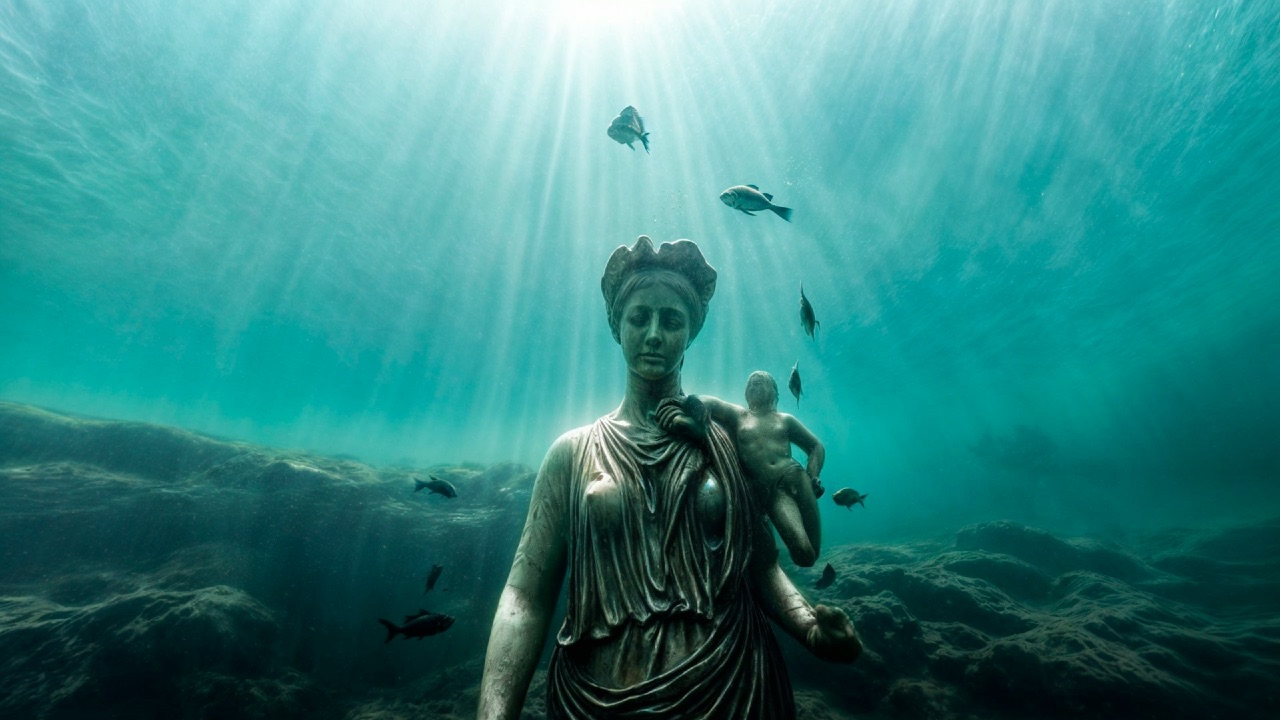 Statue romaine à Baia en italie